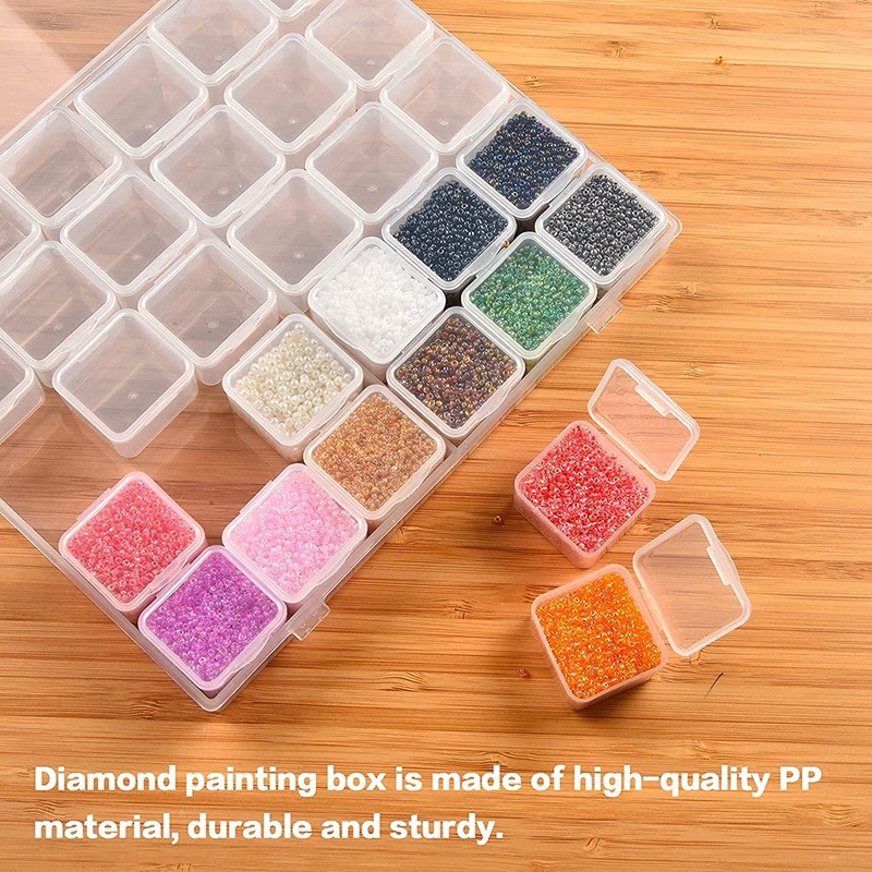 BRADOO- 30 Grids Large Diamond Painting Storage, Tools Containers Plastic Bead Organizer Diamond Embroidery Accessories,Box Only
