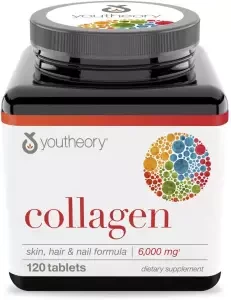 Youtheory Collagen Advanced with Vitamin C, 6000mg, Essential Nutrient, Promotes Healthy Hair, Skin & Nails,120 Counts, USA