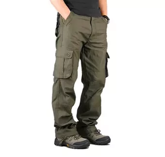 Flexible 6 Pocket Light Olive Mobile Pant For Men's