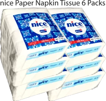 6 Packs nice Paper Napkin Tissue (100 Pcs x 1 Ply/Pack), S2