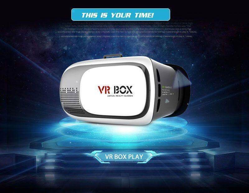 3D Glasses VR BOX 2.0 With Remote Controller - Black and White