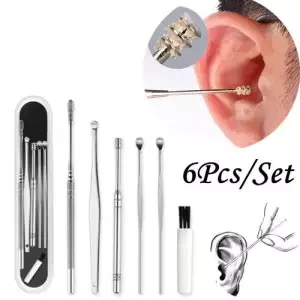 6PCS Ear Pick Set Portable Ear Cleaner Set Stainless Steel